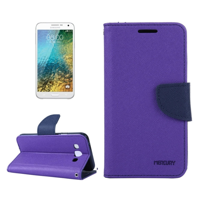 MERCURY Cross Texture Contrast Color Style Leather Case with Holder & Card Slots & Wallet for Galaxy E7 / E700