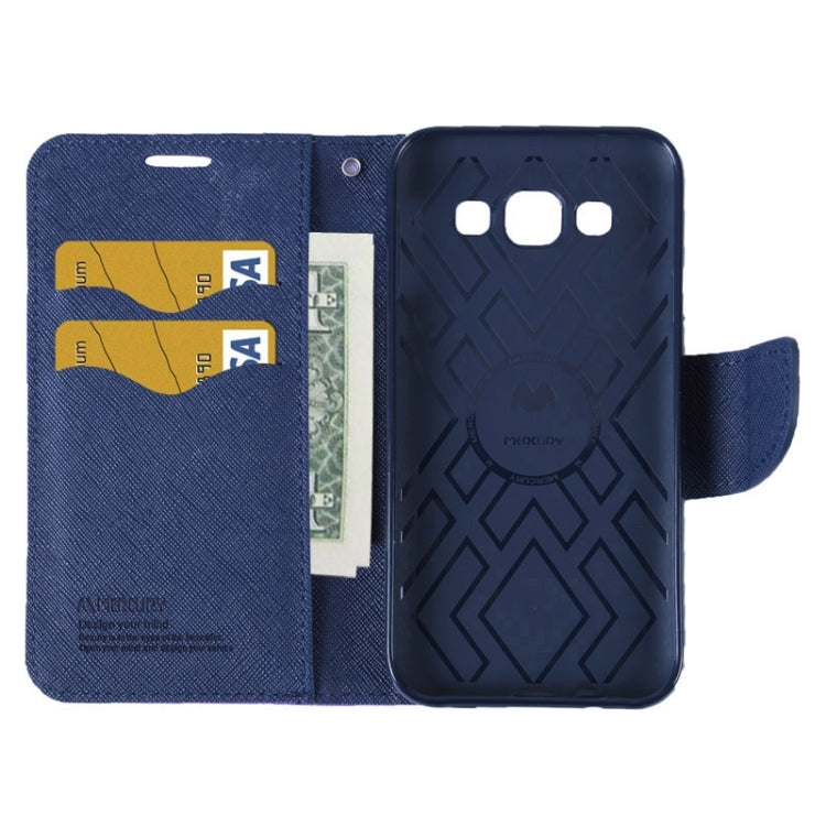 MERCURY Cross Texture Contrast Color Style Leather Case with Holder & Card Slots & Wallet for Galaxy E7 / E700