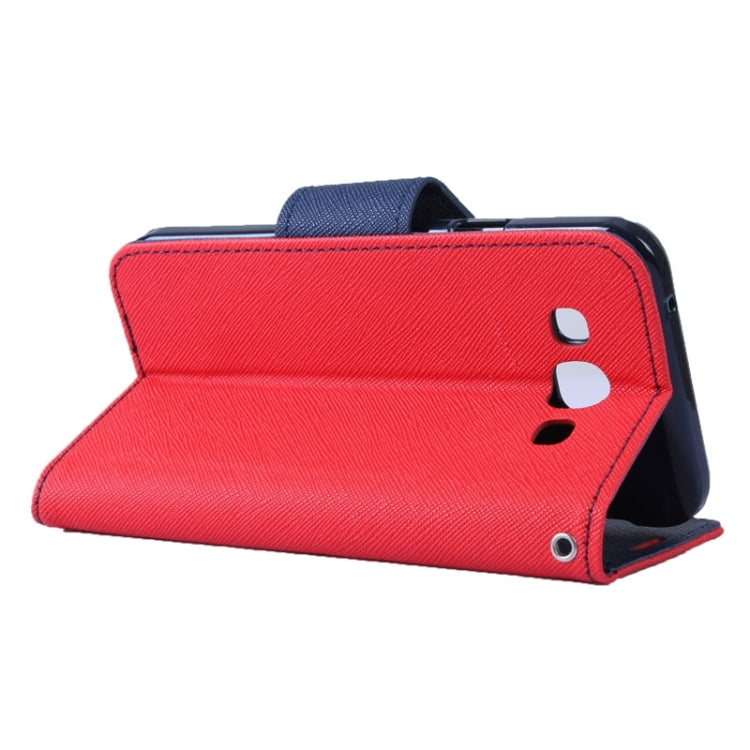 MERCURY Cross Texture Contrast Color Style Leather Case with Holder & Card Slots & Wallet for Galaxy E7 / E700