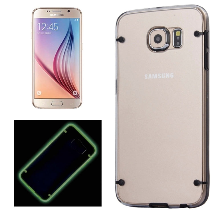 For Galaxy S6 / G920 Luminous Frame Transparent Back Shell Plastic Case