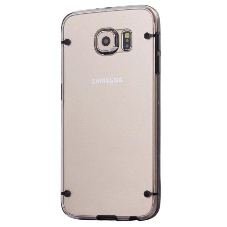 For Galaxy S6 / G920 Luminous Frame Transparent Back Shell Plastic Case