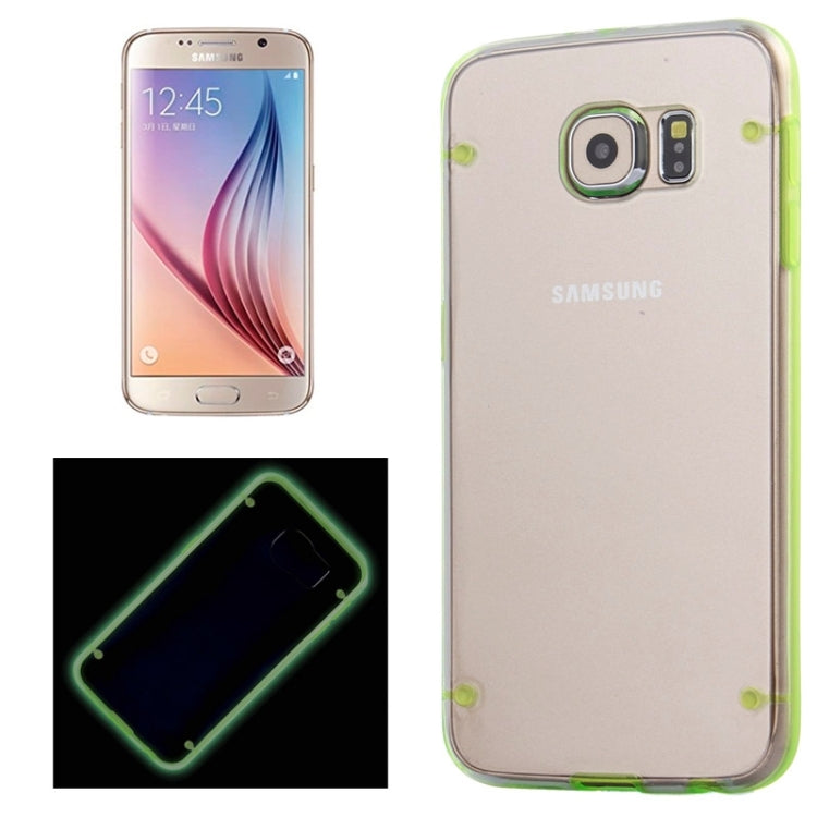 For Galaxy S6 / G920 Luminous Frame Transparent Back Shell Plastic Case
