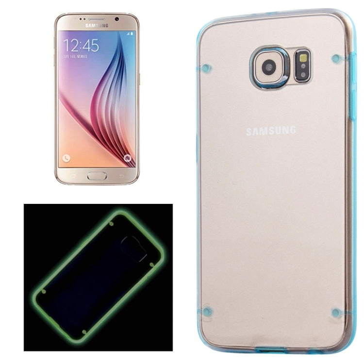 For Galaxy S6 / G920 Luminous Frame Transparent Back Shell Plastic Case