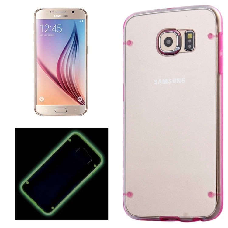 For Galaxy S6 / G920 Luminous Frame Transparent Back Shell Plastic Case