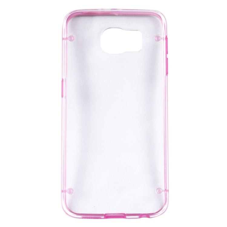 For Galaxy S6 / G920 Luminous Frame Transparent Back Shell Plastic Case
