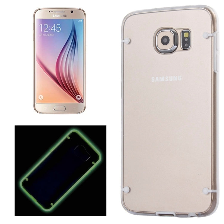 For Galaxy S6 / G920 Luminous Frame Transparent Back Shell Plastic Case