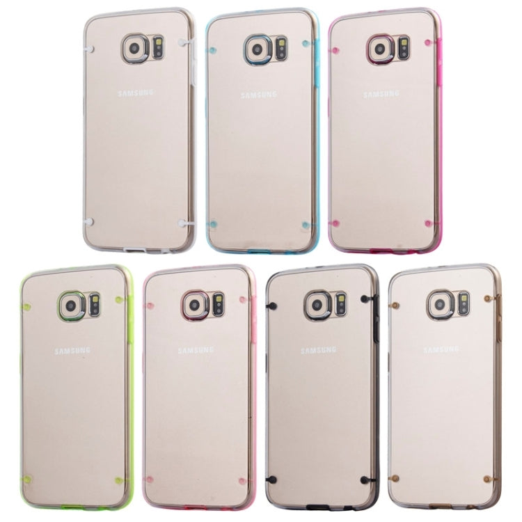 For Galaxy S6 / G920 Luminous Frame Transparent Back Shell Plastic Case