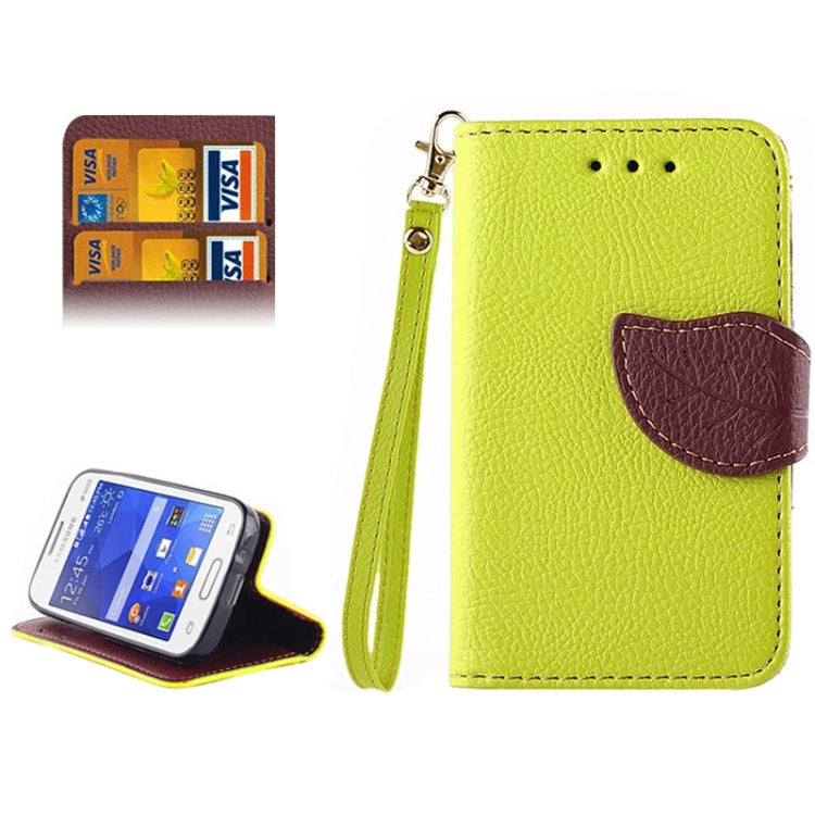 Leaf Magnetic Snap Litchi Texture Horizontal Flip Leather Case with Card Slots & Wallet & Holder & Lanyard for Galaxy Young 2 / G130
