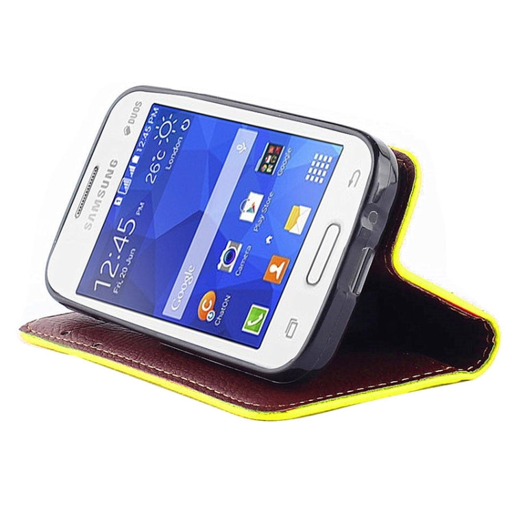 Leaf Magnetic Snap Litchi Texture Horizontal Flip Leather Case with Card Slots & Wallet & Holder & Lanyard for Galaxy Young 2 / G130