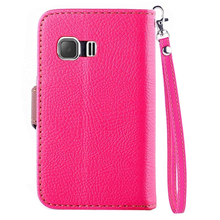 Leaf Magnetic Snap Litchi Texture Horizontal Flip Leather Case with Card Slots & Wallet & Holder & Lanyard for Galaxy Young 2 / G130