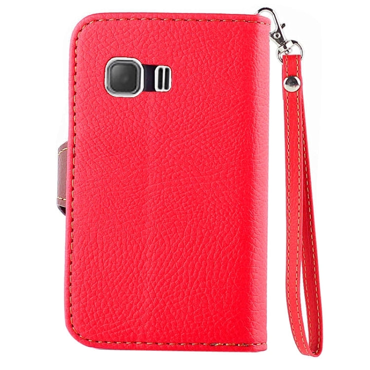 Leaf Magnetic Snap Litchi Texture Horizontal Flip Leather Case with Card Slots & Wallet & Holder & Lanyard for Galaxy Young 2 / G130