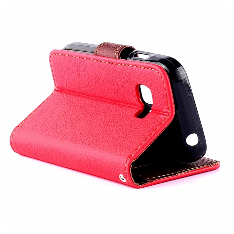 Leaf Magnetic Snap Litchi Texture Horizontal Flip Leather Case with Card Slots & Wallet & Holder & Lanyard for Galaxy Young 2 / G130