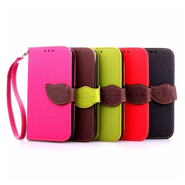 Leaf Magnetic Snap Litchi Texture Horizontal Flip Leather Case with Card Slots & Wallet & Holder & Lanyard for Galaxy Young 2 / G130