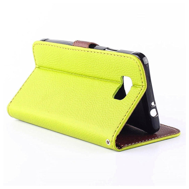 Leaf Magnetic Snap Litchi Texture Horizontal Flip Leather Case with Card Slots & Wallet & Holder & Lanyard for Galaxy Alpha / G850F