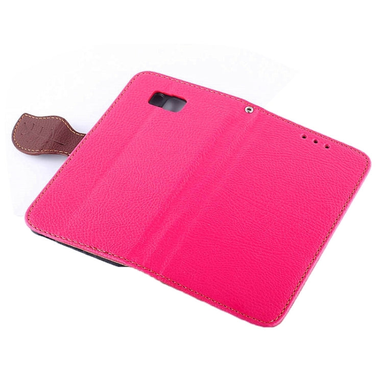 Leaf Magnetic Snap Litchi Texture Horizontal Flip Leather Case with Card Slots & Wallet & Holder & Lanyard for Galaxy Alpha / G850F