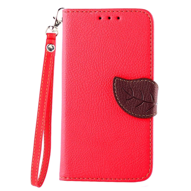 Leaf Magnetic Snap Litchi Texture Horizontal Flip Leather Case with Card Slots & Wallet & Holder & Lanyard for Galaxy Alpha / G850F