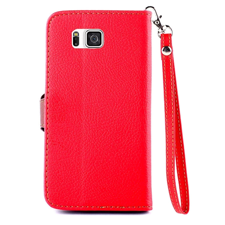 Leaf Magnetic Snap Litchi Texture Horizontal Flip Leather Case with Card Slots & Wallet & Holder & Lanyard for Galaxy Alpha / G850F