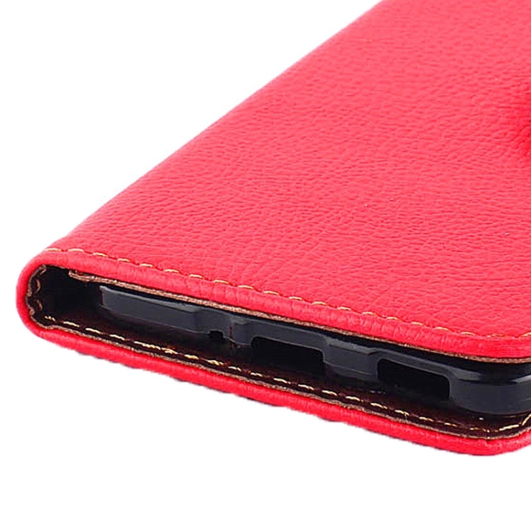 Leaf Magnetic Snap Litchi Texture Horizontal Flip Leather Case with Card Slots & Wallet & Holder & Lanyard for Galaxy Alpha / G850F