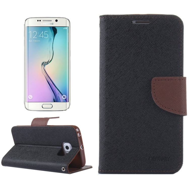 For Galaxy S6 Edge / G925 Cross Texture Horizontal Flip Leather Case with Holder & Card Slot & Wallet