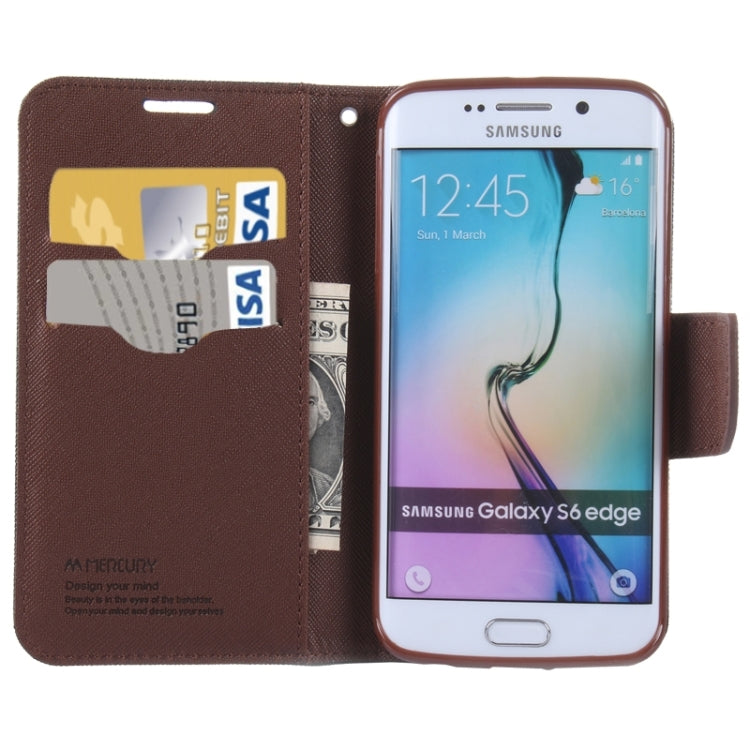 For Galaxy S6 Edge / G925 Cross Texture Horizontal Flip Leather Case with Holder & Card Slot & Wallet