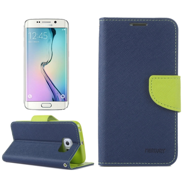 For Galaxy S6 Edge / G925 Cross Texture Horizontal Flip Leather Case with Holder & Card Slot & Wallet