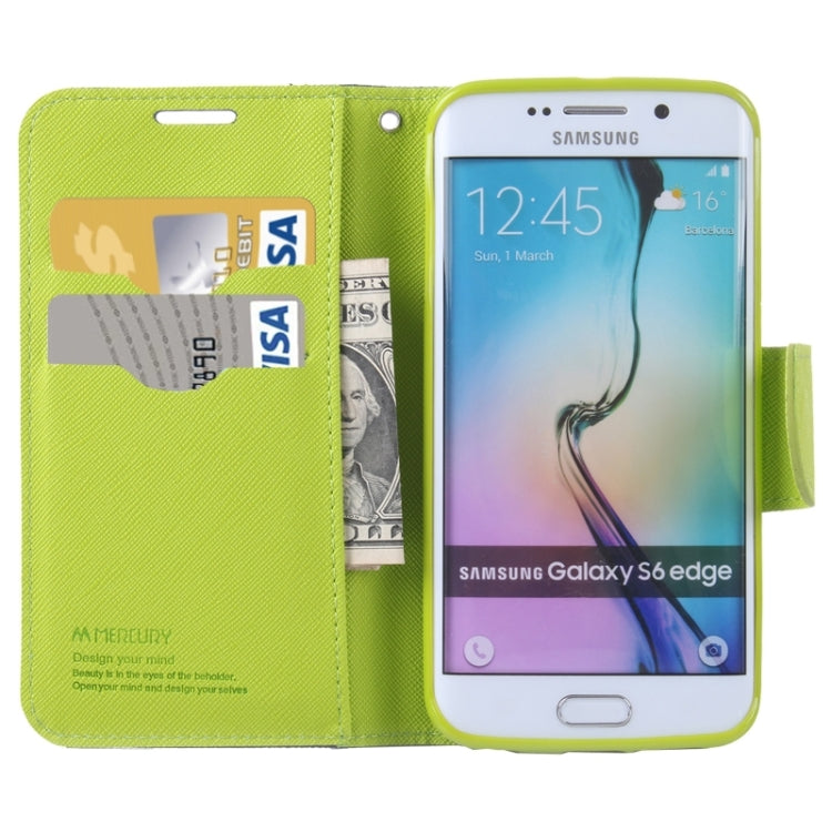 For Galaxy S6 Edge / G925 Cross Texture Horizontal Flip Leather Case with Holder & Card Slot & Wallet