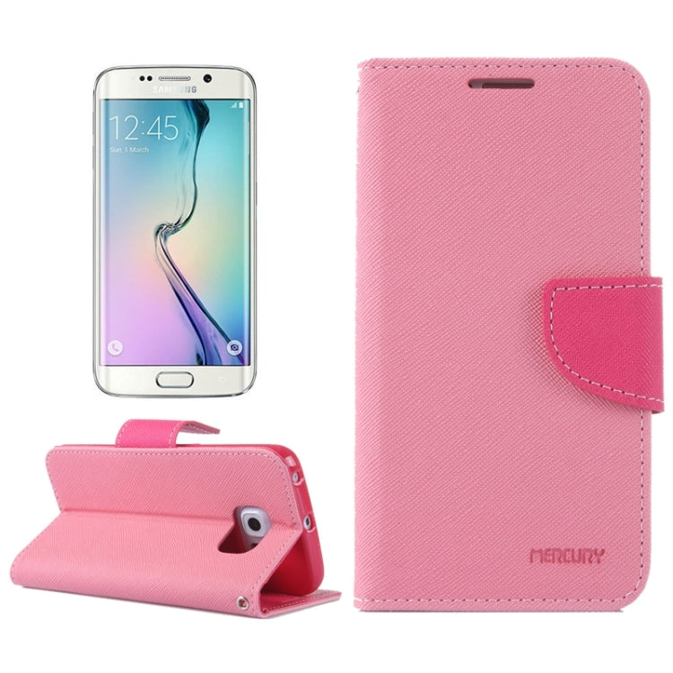 For Galaxy S6 Edge / G925 Cross Texture Horizontal Flip Leather Case with Holder & Card Slot & Wallet