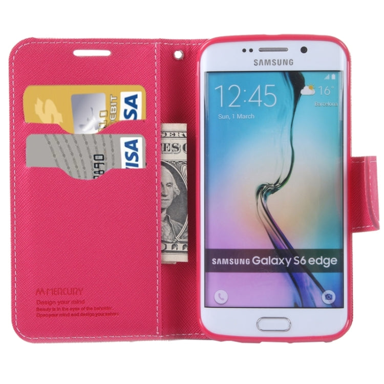 For Galaxy S6 Edge / G925 Cross Texture Horizontal Flip Leather Case with Holder & Card Slot & Wallet