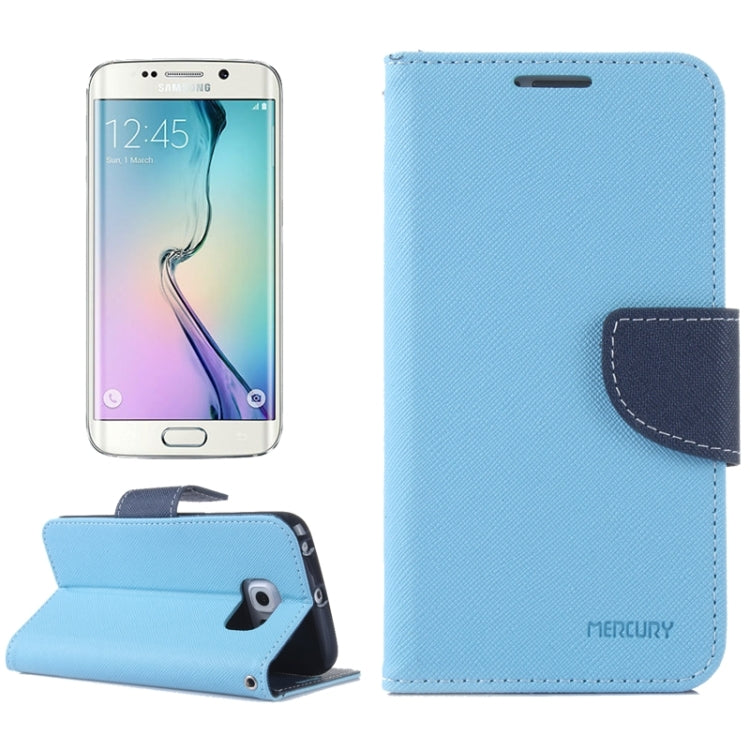 For Galaxy S6 Edge / G925 Cross Texture Horizontal Flip Leather Case with Holder & Card Slot & Wallet