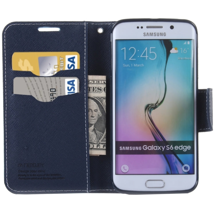 For Galaxy S6 Edge / G925 Cross Texture Horizontal Flip Leather Case with Holder & Card Slot & Wallet