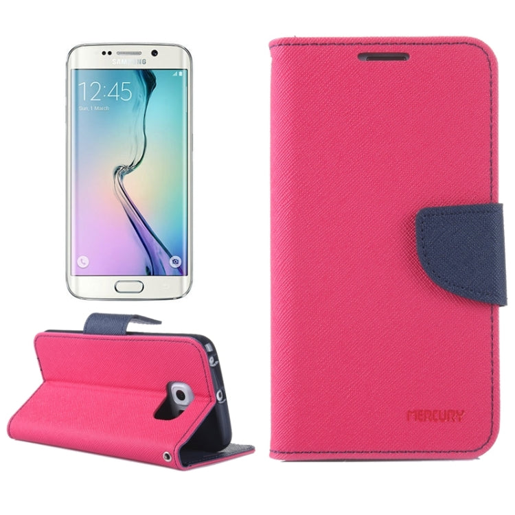 For Galaxy S6 Edge / G925 Cross Texture Horizontal Flip Leather Case with Holder & Card Slot & Wallet