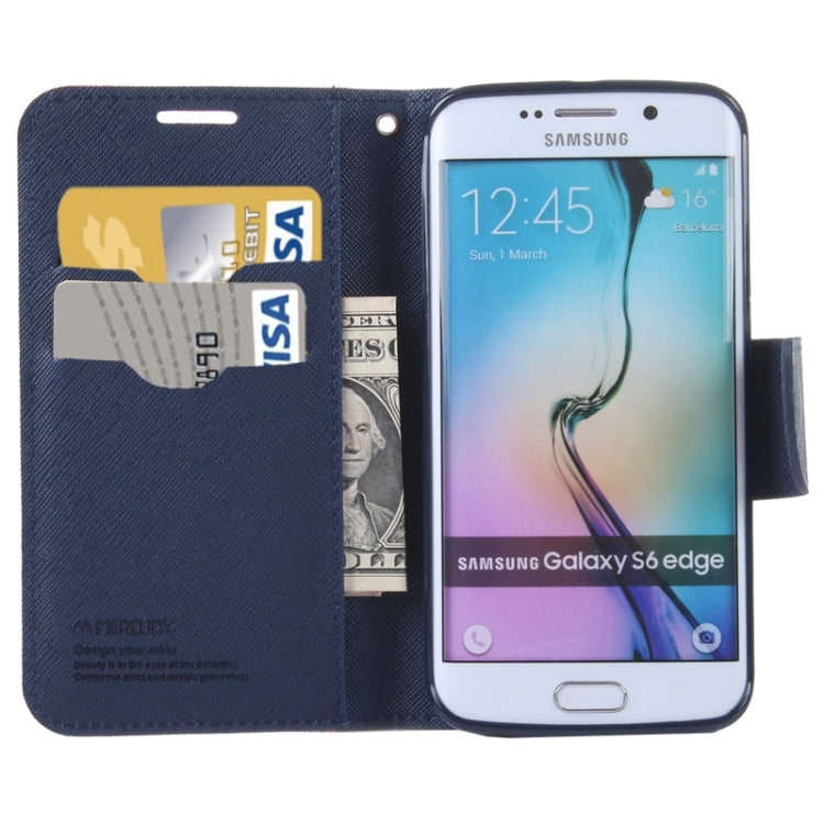 For Galaxy S6 Edge / G925 Cross Texture Horizontal Flip Leather Case with Holder & Card Slot & Wallet