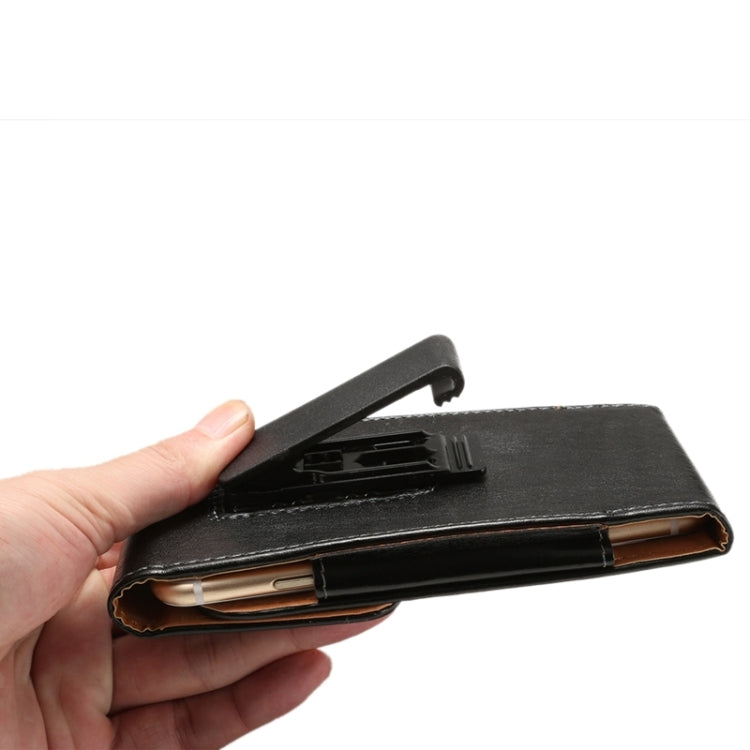 5.5 Inch Universal Lambskin Texture Vertical Flip Leather Case / Waist Bag with Rotatable Back Splint for Galaxy Note III / N9000 & Note II / N7100 & Note / I9220