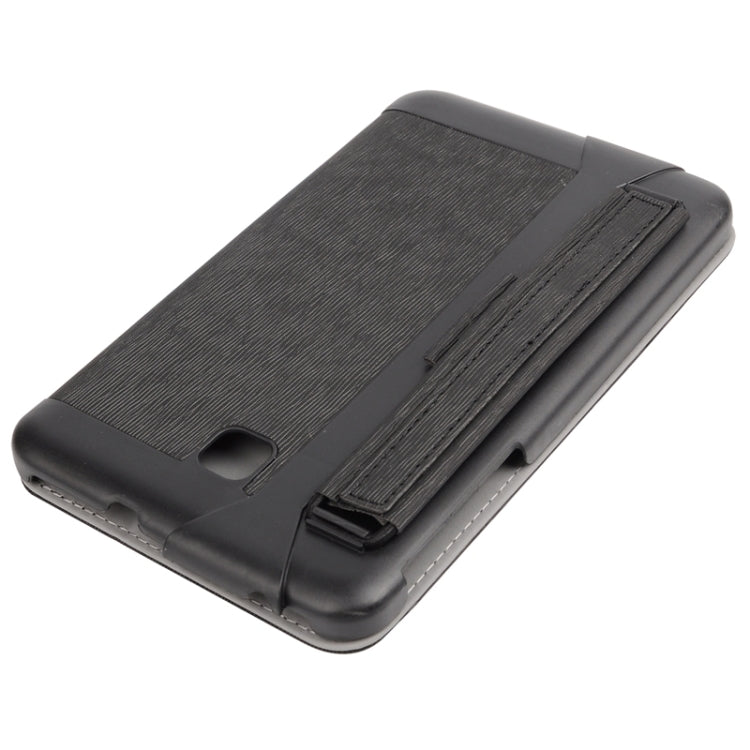 7.0 Inch Toothpick Texture Horizontal Flip Solid Color Leather Case with Holder & Hand Strap for Galaxy Tab 3 Lite / T110