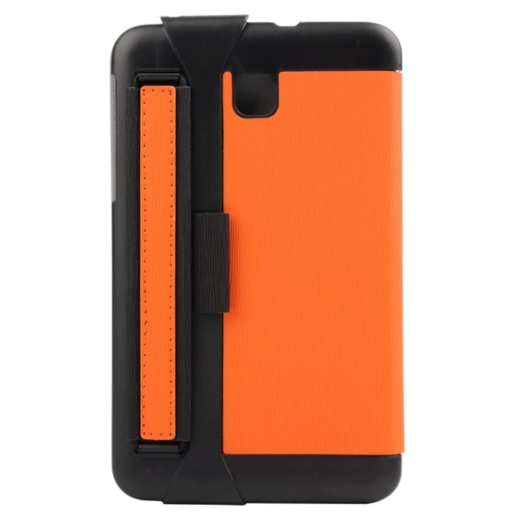 7.0 Inch Toothpick Texture Horizontal Flip Solid Color Leather Case with Holder & Hand Strap for Galaxy Tab 3 Lite / T110