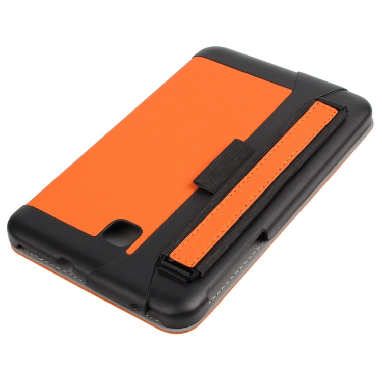 7.0 Inch Toothpick Texture Horizontal Flip Solid Color Leather Case with Holder & Hand Strap for Galaxy Tab 3 Lite / T110