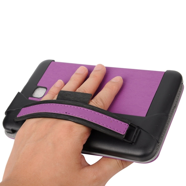 7.0 Inch Toothpick Texture Horizontal Flip Solid Color Leather Case with Holder & Hand Strap for Galaxy Tab 3 Lite / T110