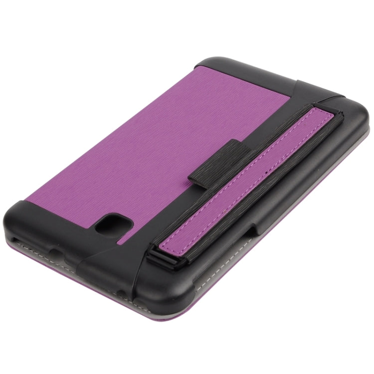 7.0 Inch Toothpick Texture Horizontal Flip Solid Color Leather Case with Holder & Hand Strap for Galaxy Tab 3 Lite / T110