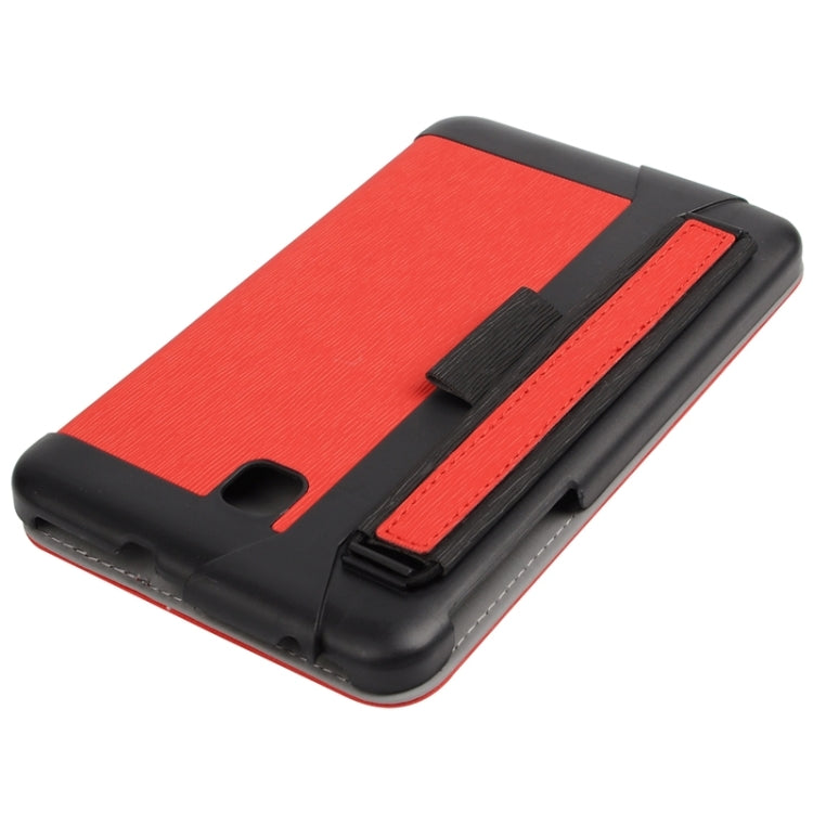 7.0 Inch Toothpick Texture Horizontal Flip Solid Color Leather Case with Holder & Hand Strap for Galaxy Tab 3 Lite / T110