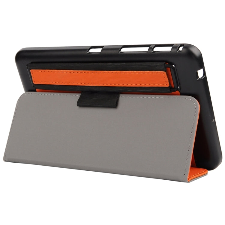 7.0 Inch Toothpick Texture Horizontal Flip Solid Color Leather Case with Holder & Hand Strap for Galaxy Tab 4 7.0 / T230