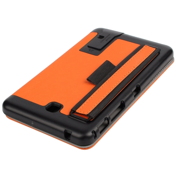 7.0 Inch Toothpick Texture Horizontal Flip Solid Color Leather Case with Holder & Hand Strap for Galaxy Tab 4 7.0 / T230