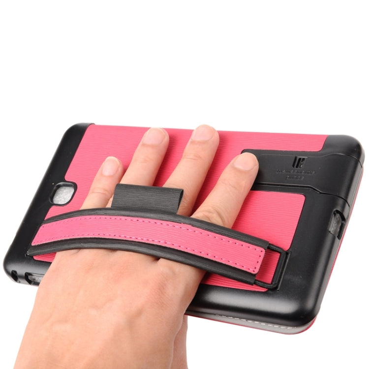 7.0 Inch Toothpick Texture Horizontal Flip Solid Color Leather Case with Holder & Hand Strap for Galaxy Tab 4 7.0 / T230
