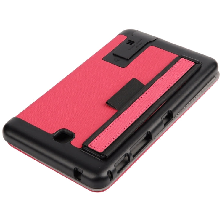7.0 Inch Toothpick Texture Horizontal Flip Solid Color Leather Case with Holder & Hand Strap for Galaxy Tab 4 7.0 / T230