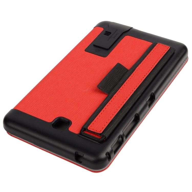 7.0 Inch Toothpick Texture Horizontal Flip Solid Color Leather Case with Holder & Hand Strap for Galaxy Tab 4 7.0 / T230
