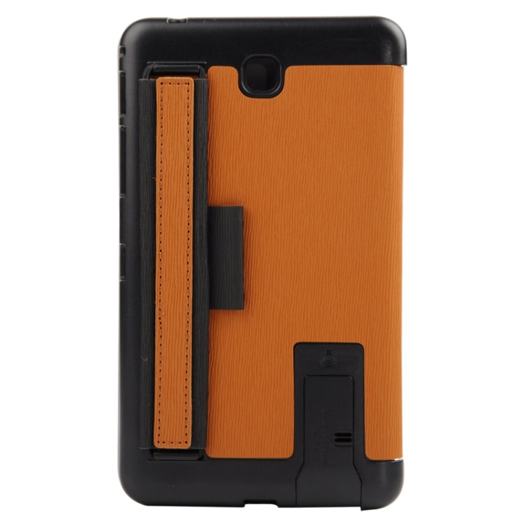 7.0 Inch Toothpick Texture Horizontal Flip Solid Color Leather Case with Holder & Hand Strap for Galaxy Tab 4 7.0 / T230