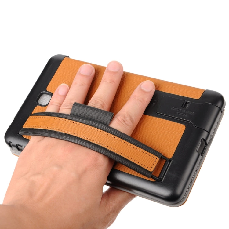 7.0 Inch Toothpick Texture Horizontal Flip Solid Color Leather Case with Holder & Hand Strap for Galaxy Tab 4 7.0 / T230