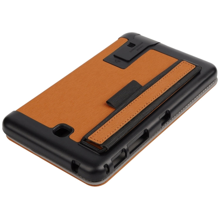 7.0 Inch Toothpick Texture Horizontal Flip Solid Color Leather Case with Holder & Hand Strap for Galaxy Tab 4 7.0 / T230