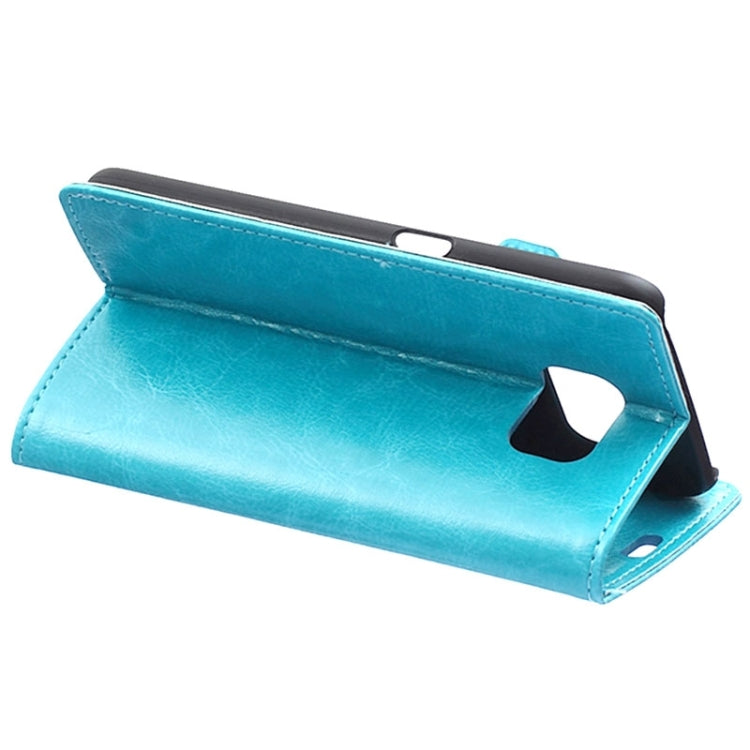 For Galaxy S6 / G920 Crazy Horse Texture Horizontal Flip Solid Color Magnetic Buckle Leather Case with Holder & Card Slots & Wallet