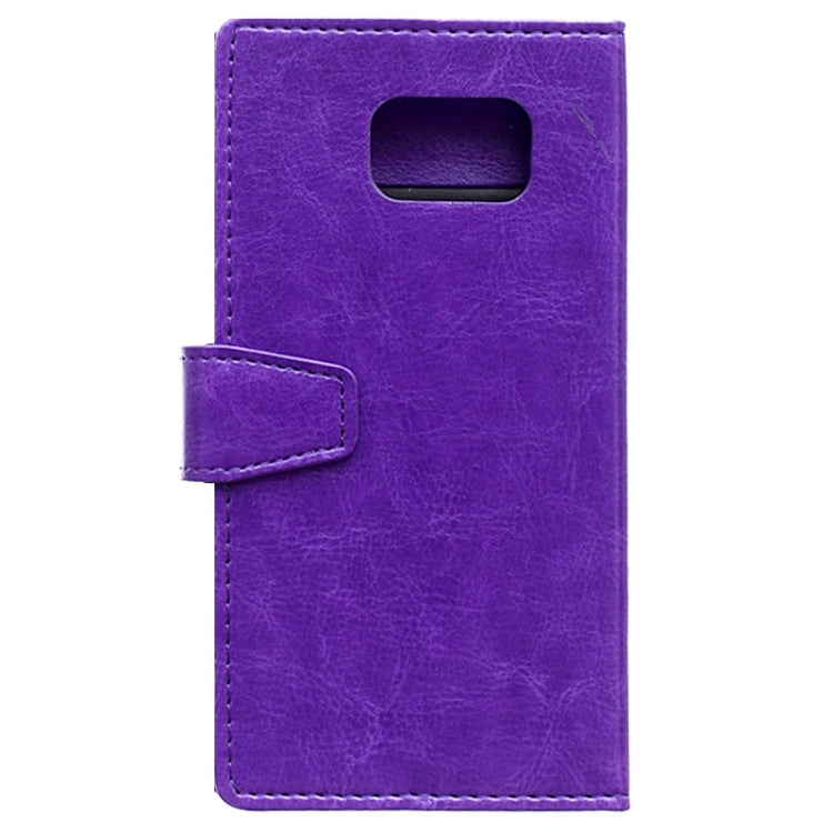 For Galaxy S6 / G920 Crazy Horse Texture Horizontal Flip Solid Color Magnetic Buckle Leather Case with Holder & Card Slots & Wallet