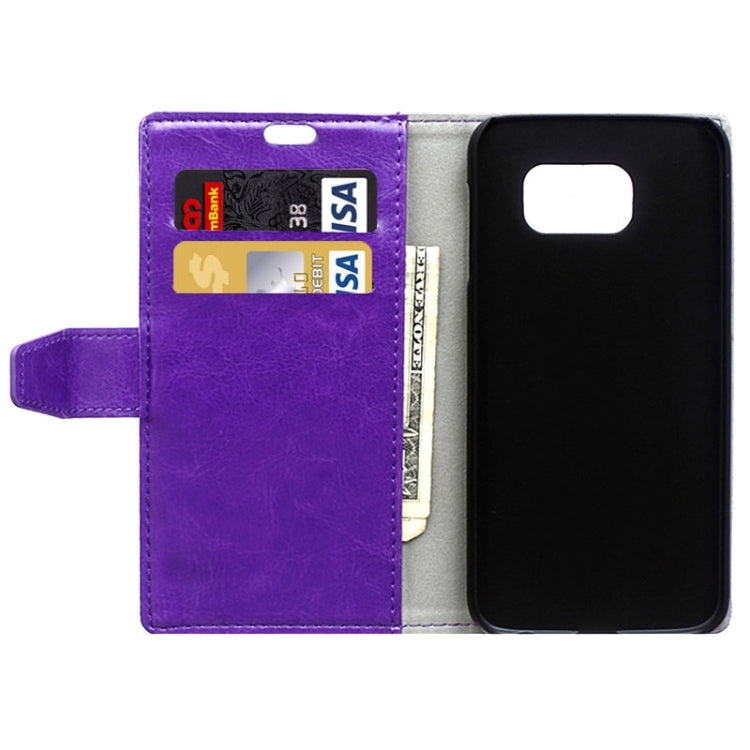 For Galaxy S6 / G920 Crazy Horse Texture Horizontal Flip Solid Color Magnetic Buckle Leather Case with Holder & Card Slots & Wallet